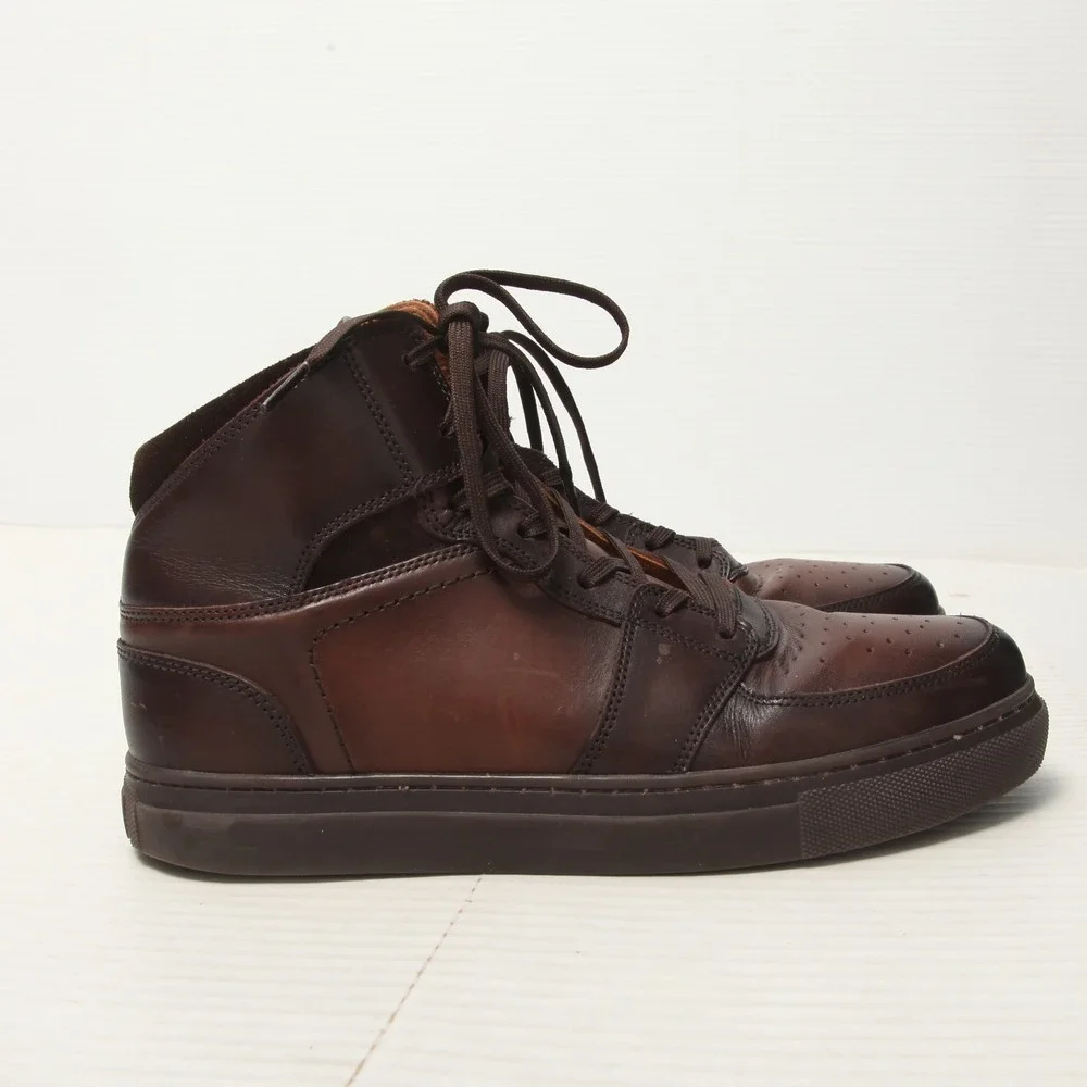 Thursday Boots Mens 8.5 Showtime Dark Brown Leather High Top Lace-Up Casual